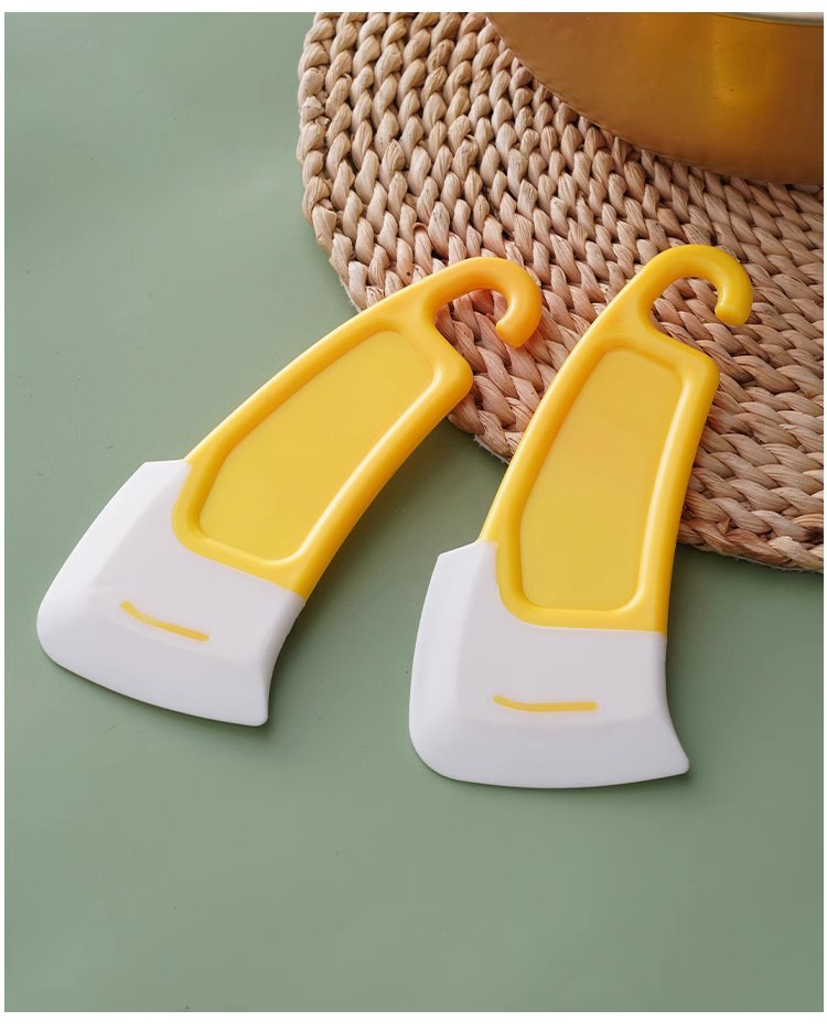 Yellow silicone scraper for cleaning the bottom of kitchen stoves, pans and plates, soft scraper, high-temperature resistant scraper blade, kitchen tools pic 10