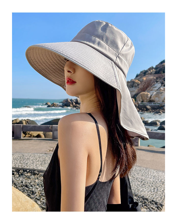 防晒帽子女夏季大檐户外披肩渔夫帽护颈遮阳帽防紫外线骑行太阳帽详情12