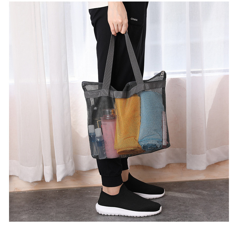 Wholesale of hand-held mesh beach bags, makeup, travel storage, toiletry bags, mesh portable swimming bath bags and beach bags pic 29