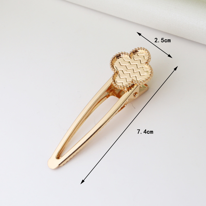 宋锦发夹底托 新中式发夹蓝染刺绣配件包布发夹diy底胚鸭嘴夹发卡详情21