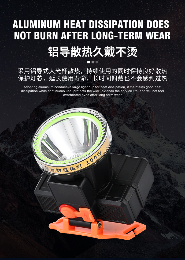 耀火强光头灯长续航20小时大光斑手电筒钓鱼灯赶海作业灯工厂批发详情5