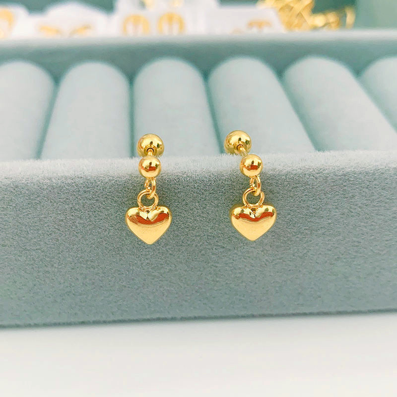 2022新款钛钢福字耳钉精致小巧螺丝拧扣耳骨钉不掉色百搭简约耳饰详情10