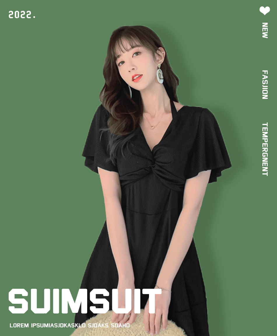 Hot-selling plus-size swimsuits for overweight women and girls, conservative and slimming one-piece dresses, hot spring swimming swimsuits, sexy swimsuits wholesale -038857 pic 4