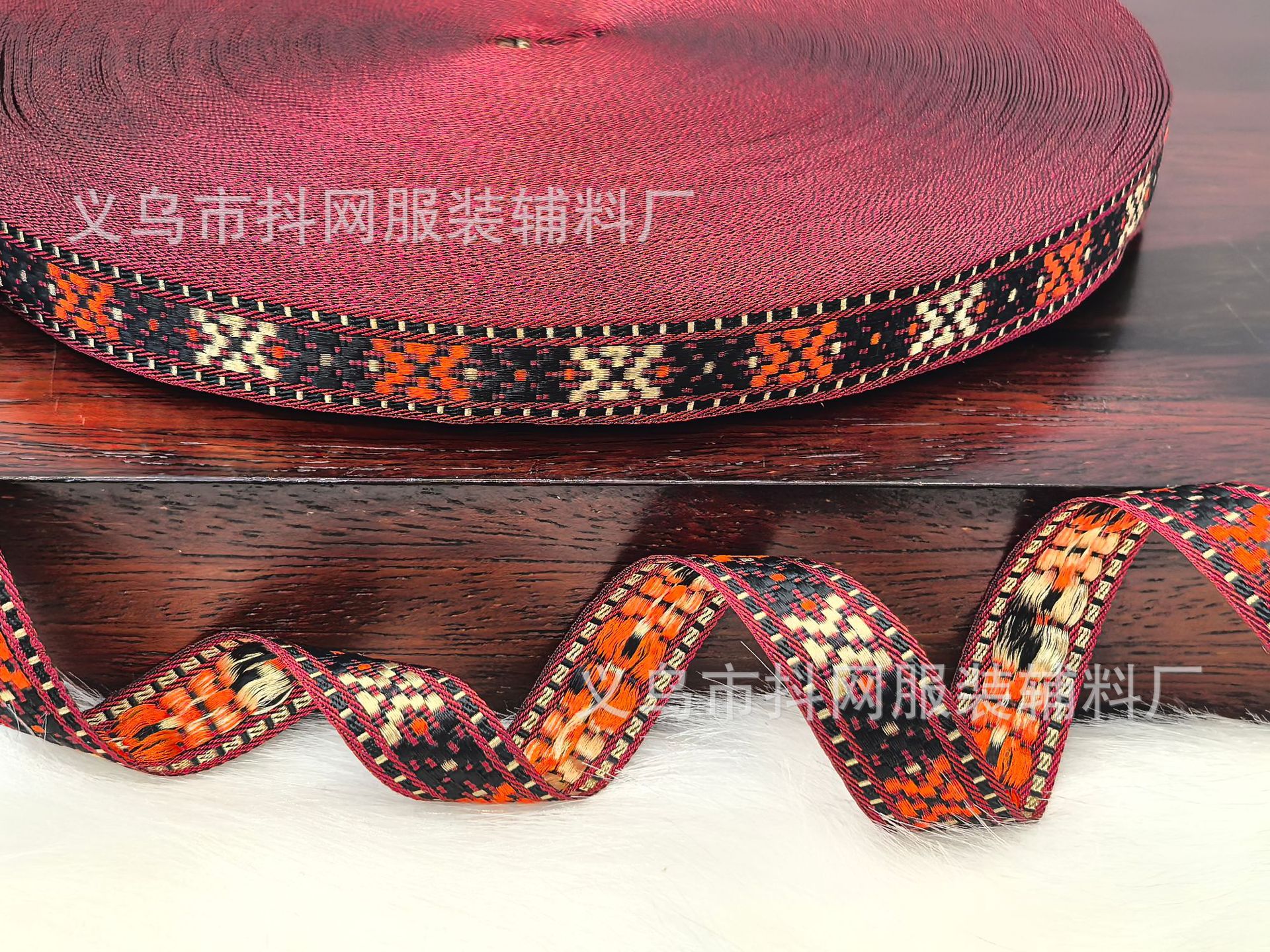 1.5-2.5cm复古民族风菱形图案提花织带服装辅料礼盒包装带日系风详情6