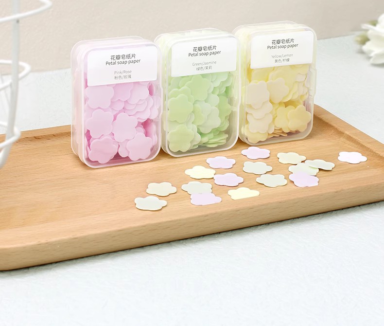 便携式香皂花三层花瓣皂纸片三盒一组熏香摆件详情2