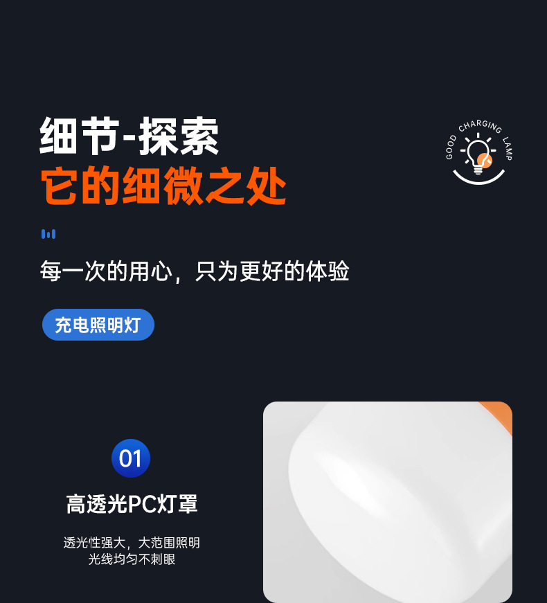 led充电照明灯户外露营夜市超亮摆地摊灯充电应急超长续航野营灯详情16