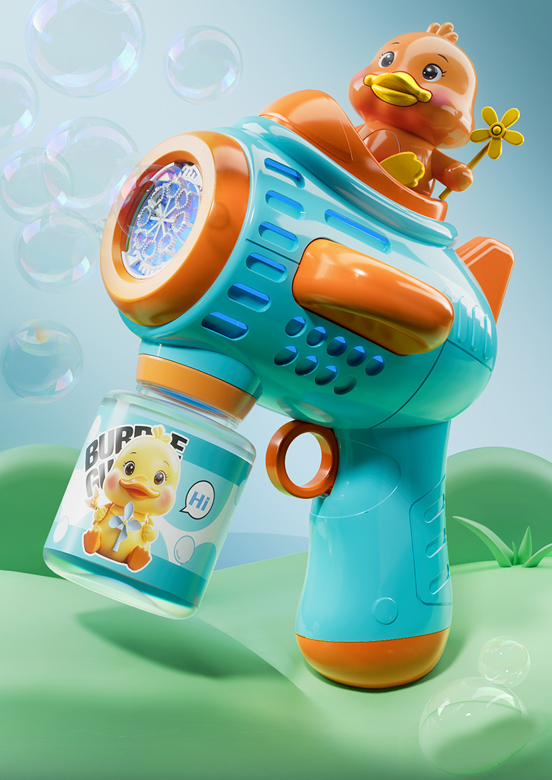 2025新款电动儿童玩具泡泡机全自动吹喷泡泡枪网红鸭厂家直销批发详情3