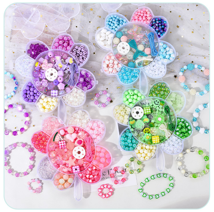 儿童手工串珠益智玩具幸运草女孩穿珠子编织手链diy材料包批发详情18