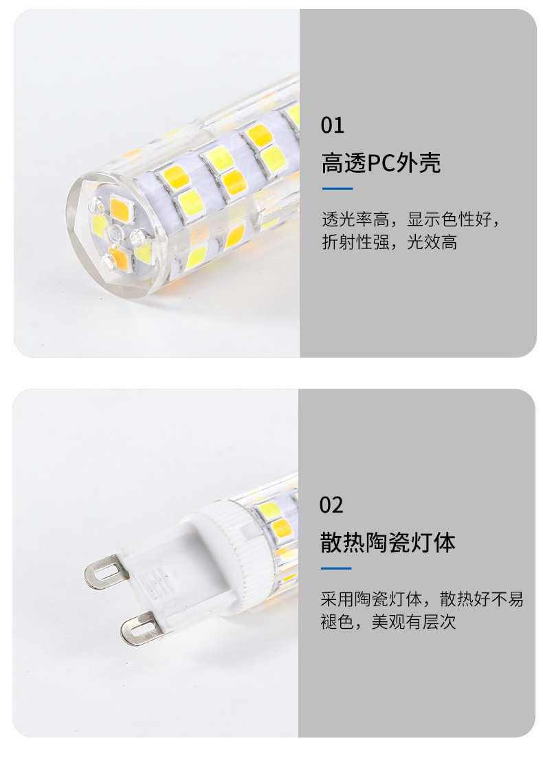 G9灯珠LED灯泡玉米灯恒流无频闪节能环保家用吊灯卧室灯源头工厂详情6