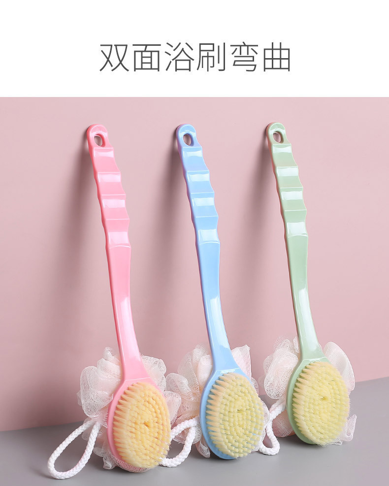 Bath massage brush, bathing wonder, soft-bristled back scrubbing two-in-one, bath ball brush, double-sided bath flower bathing brush pic 3