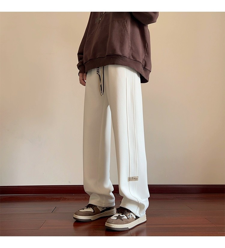 潮牌休闲裤子男宽松春秋新款抽绳运动裤青少年学生高级感卫裤长裤详情5