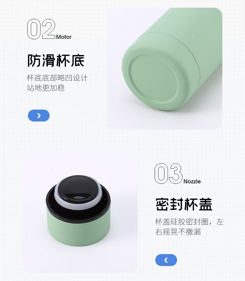 便携新款304不锈钢橡胶漆小口瓶磨砂户外运动保温杯冷水瓶批发详情5