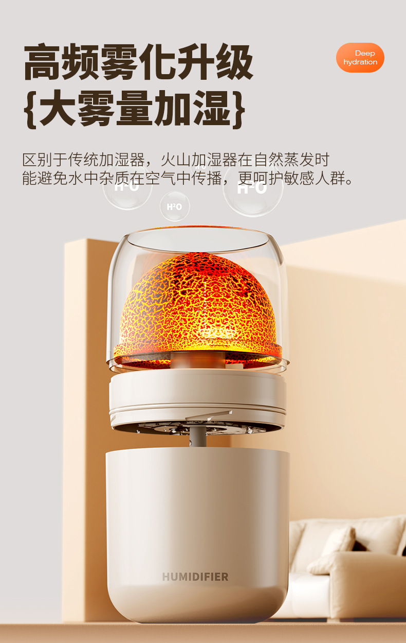 跨境裂纹火山加湿器usb迷你家用卧室静音小型桌面星球喷雾香薰机详情19