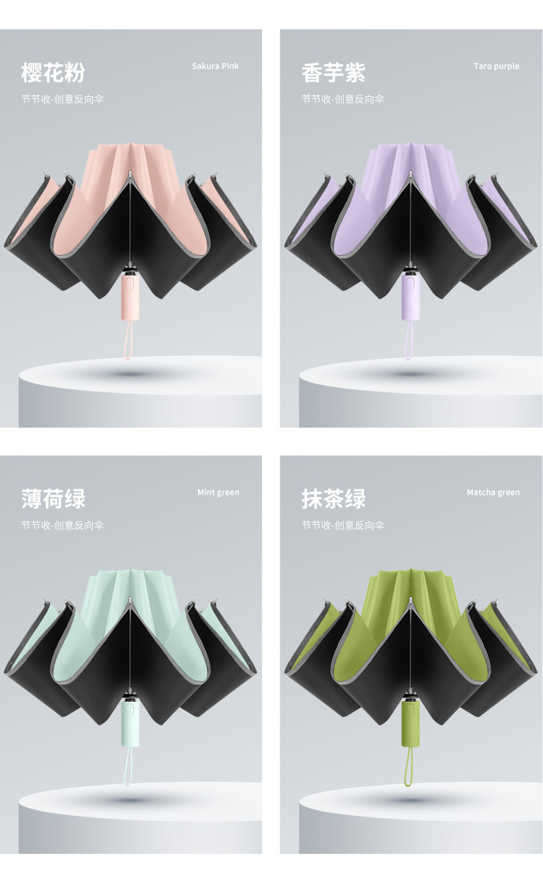 雨伞全自动大号折叠反向伞安全防回弹节节收铝骨晴雨伞防晒遮阳伞详情17