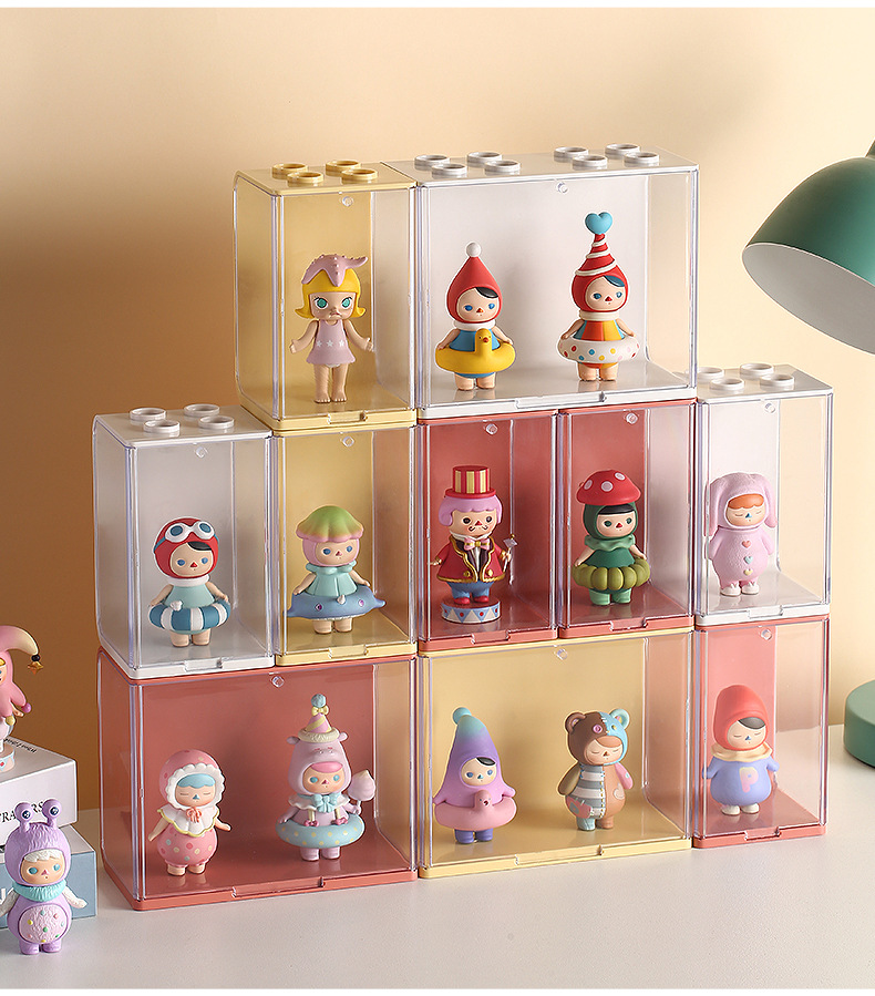 盲盒收纳展示架场景泡泡玛特装手办亚克力盒子透明大号摆柜展示盒详情19