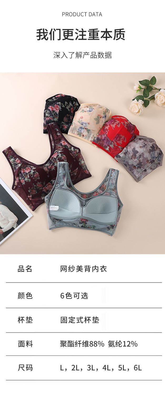 中老年妈妈内衣女士聚拢防下垂文胸罩无钢圈收副乳背心式运动抹胸详情12
