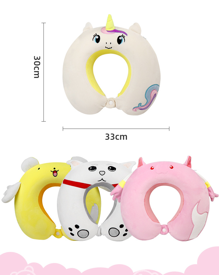 New cartoon animal U-shaped pillow, unicorn memory foam neck pillow, office lunch break, travel U-shaped pillow, comfortable pillow pic 8