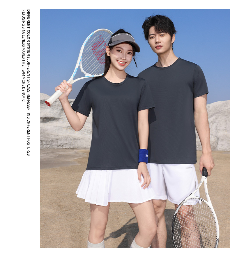 新款速干短袖男t恤企业服男装夏季透气工作服薄款上衣运动服田径详情14