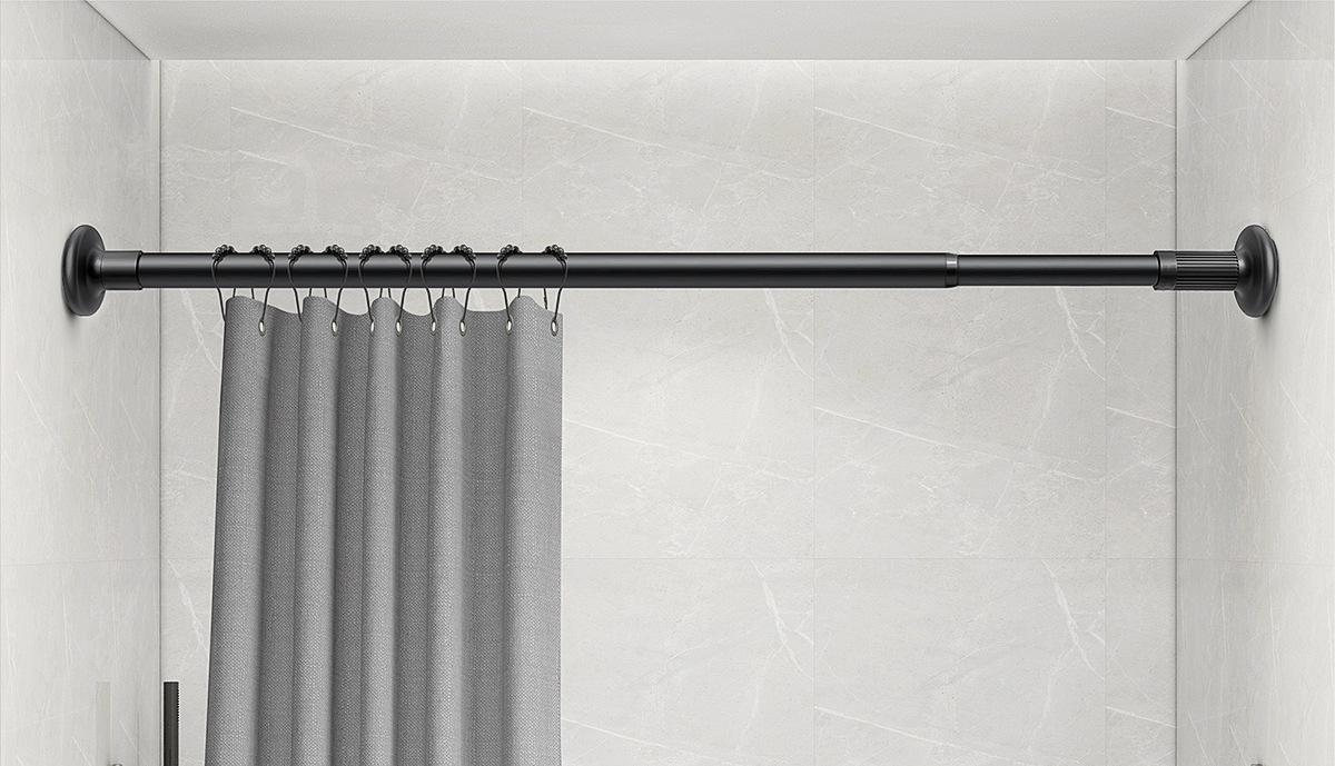 免打孔伸缩窗帘轨道侧装挂钩式静音安装免钉窗帘杆罗马杆滑轨扣环详情24