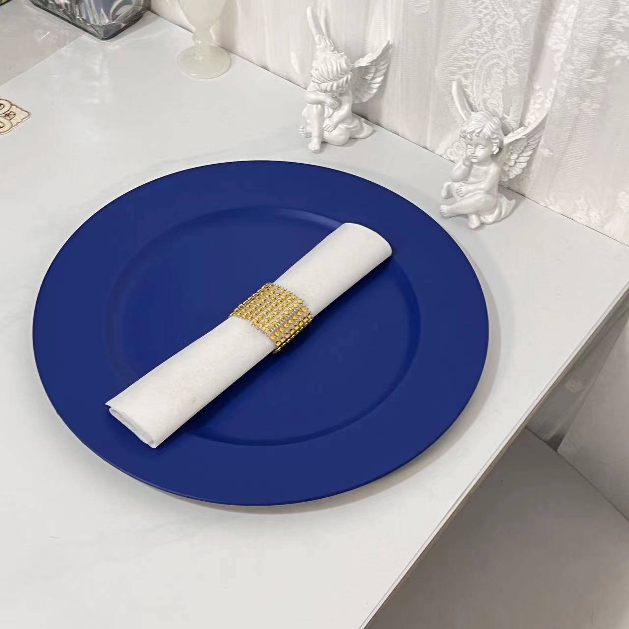 外贸透明婚礼酒店派对喷漆工艺装饰塑料深果盘金闪闪大果盘圆形详情2