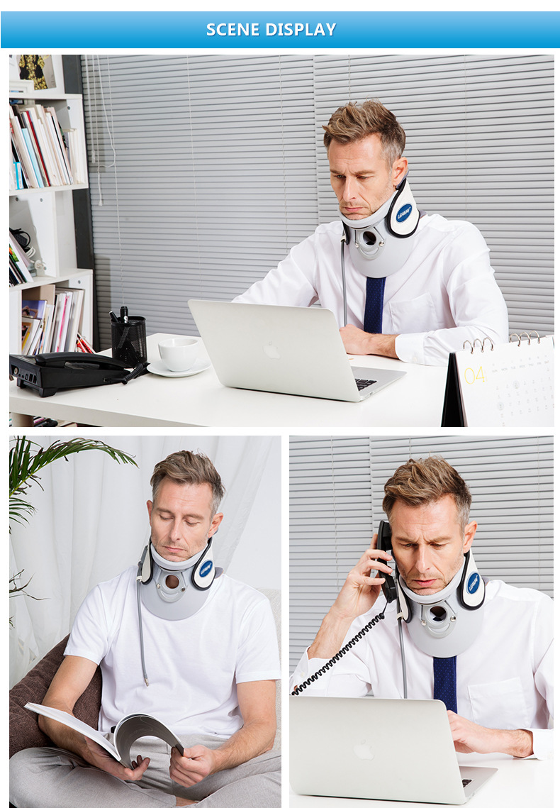 Cross-border air wave cervical traction device, home cervical inflatable traction and neck protection, high-force cervical support, cervical traction device pic 4