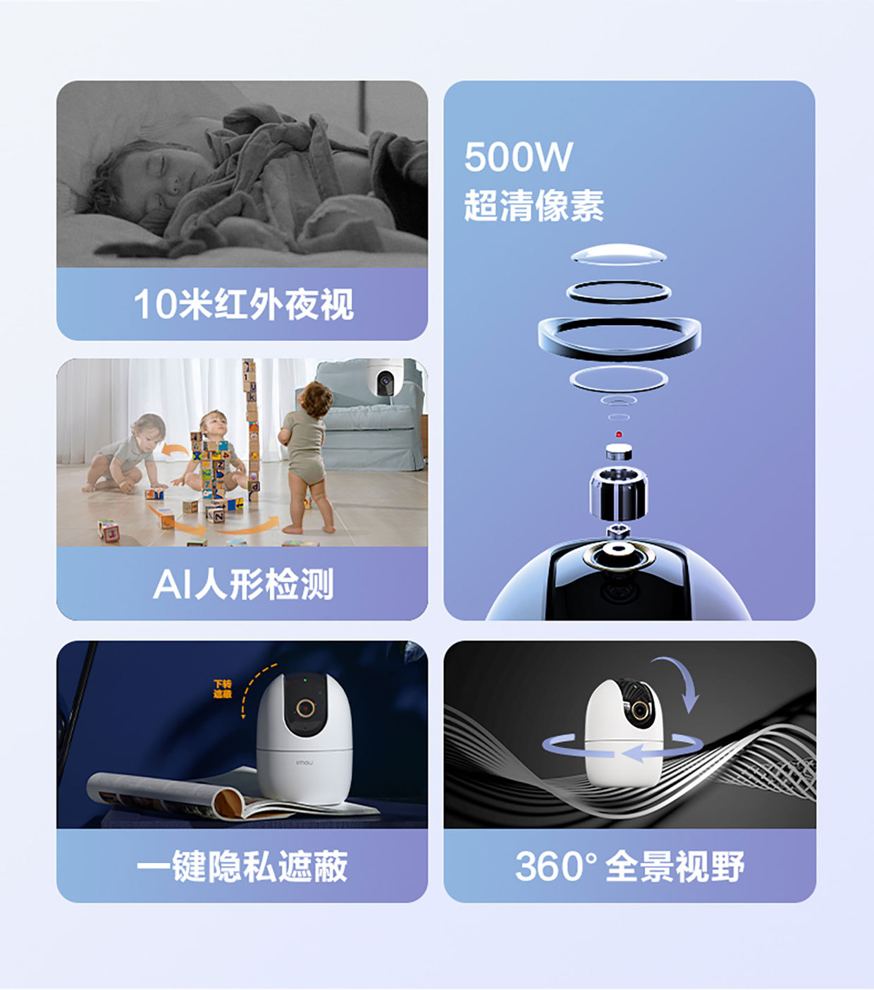 乐橙imou Ranger 2C 中文版3MP/500万摄像头家用无线WiFi远程手机详情2