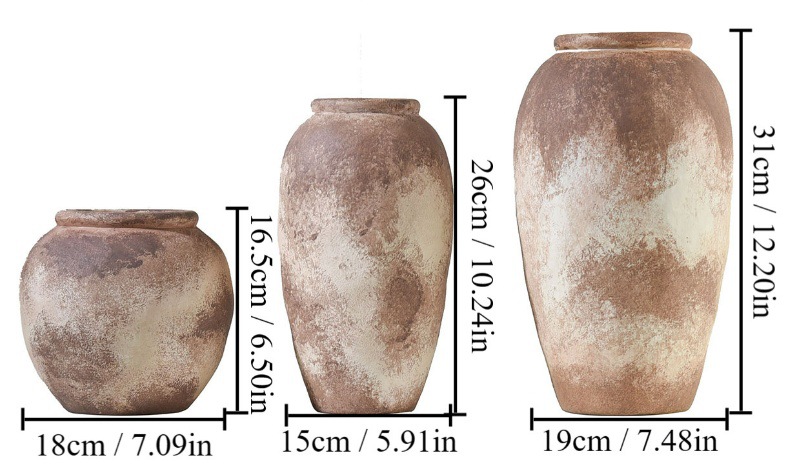 陶瓷花瓶复古风侘寂风插花花器样板房家居饰品摆件高级感装饰摆设详情2