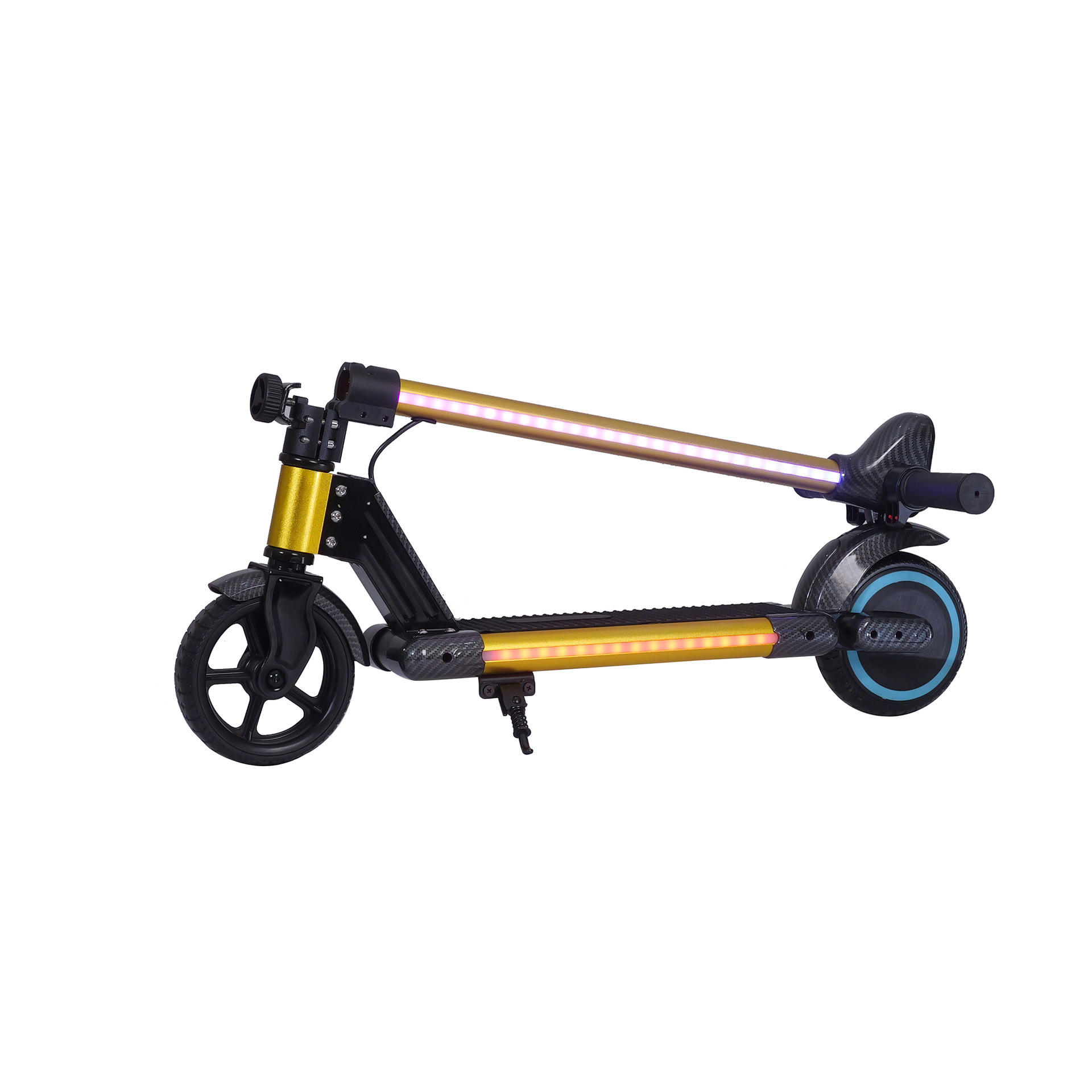 跨境供应高颜值儿童玩具车可折叠便携两轮滑板车带彩灯表显电动车详情12