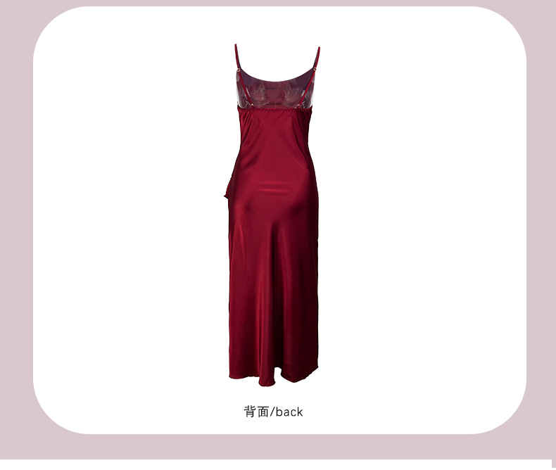 Influencers viento sexy halter vestido de dormir mujer glamourosa suela de volantes puntada pijama multicolor homewear 635 pic 9