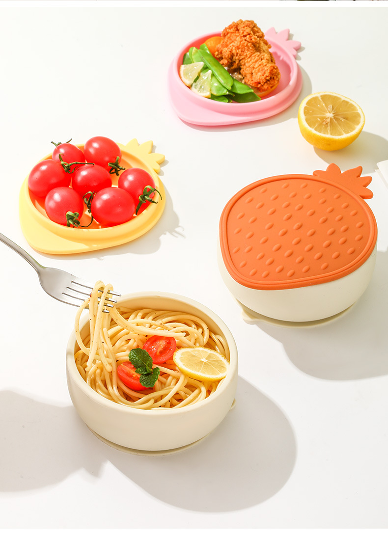 婴儿儿童硅胶餐具食品级辅食碗宝宝吃饭防摔碗带吸盘带盖子硅胶碗详情21