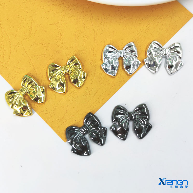 Electroplated alloy imitation bow patch acrylic phone case accessory, diy clothing accessories, hair accessory materials pic 5