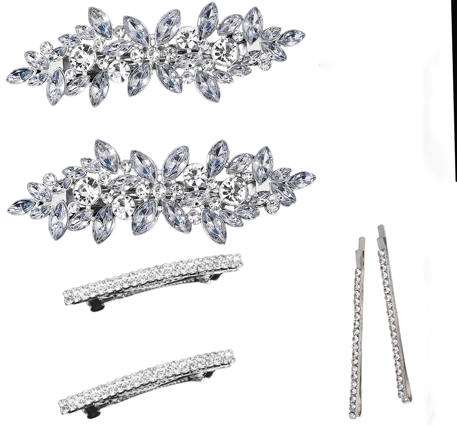 Wholesale of new cross-border elegant and stylish spring clips, alloy hair clips, rhinestone, Korean version of the back of the head ponytail clip headwear pic 28