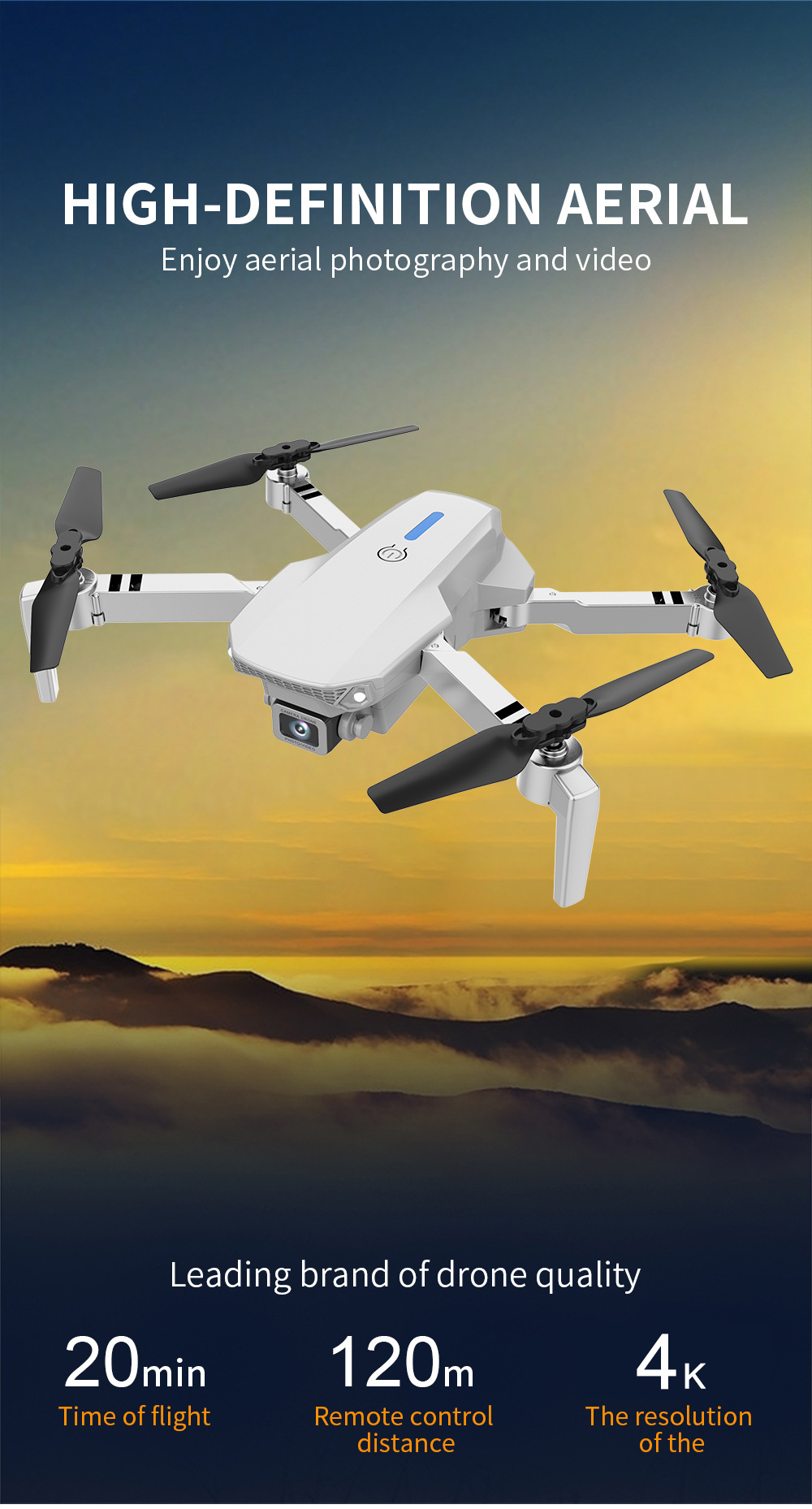 Cross-border bestseller Drone: High-definition aerial photography remote control aircraft, ultra-long endurance quadcopter toy e88 drone pic 2