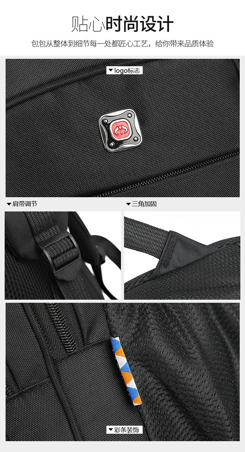A versatile Oxford cloth student backpack for both men and women, a large-capacity business commuting computer bag for outdoor travel pic 8