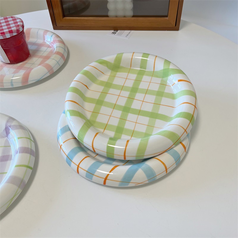 Internet-famous dudu plate, ceramic plate, home high-end dining plate, Ins-style cake and dessert plate, afternoon tea Western dining plate pic 6