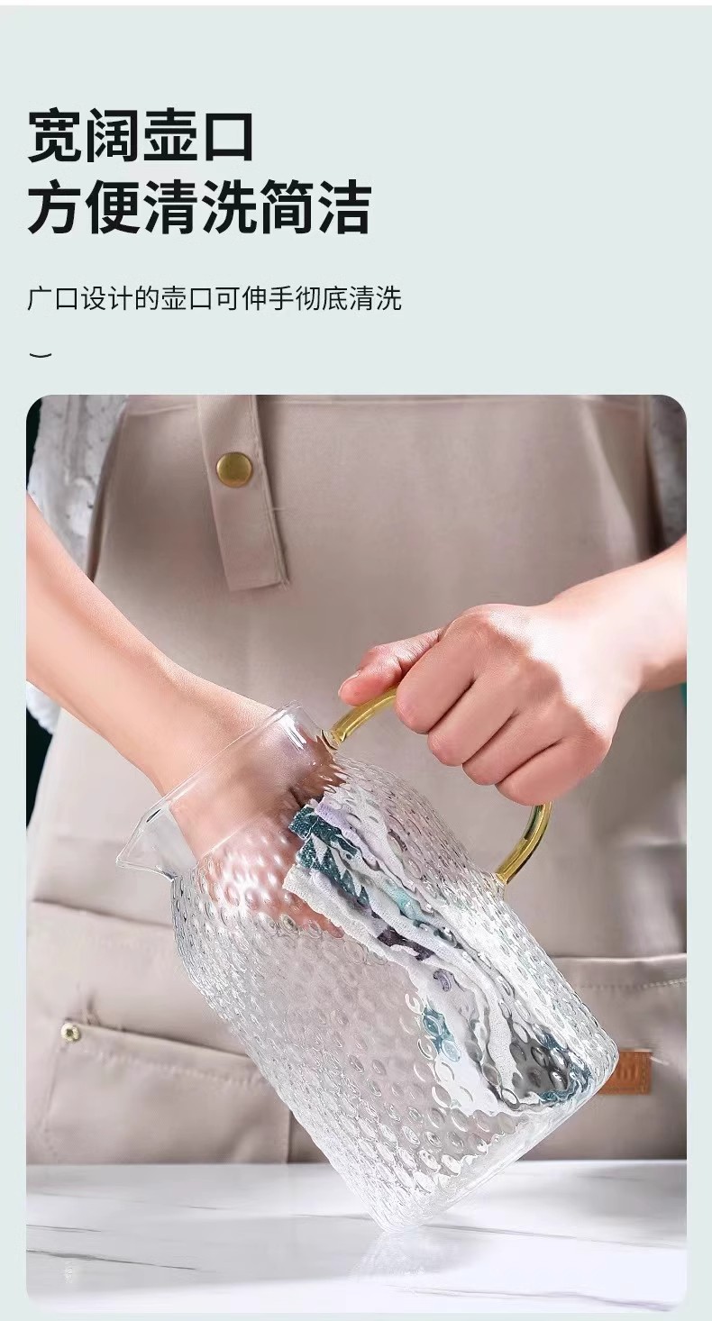 日式锤纹米粒壶耐高温玻璃凉茶水壶大容量凉白开壶家用花茶壶冷泡详情11