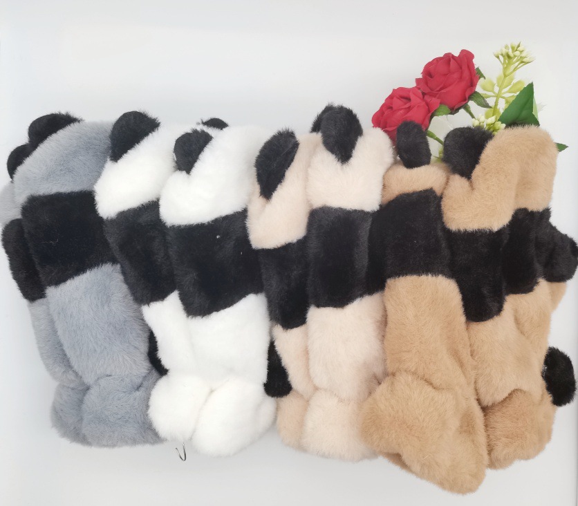 Half-finger gloves, cute bear PAWS, student cycling warm gloves, cartoon girl heart, full-finger plush hand warmers wholesale pic 14