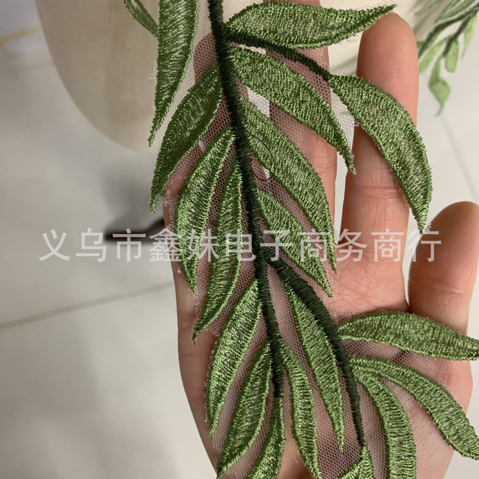 树叶辅料刺绣花朵婚纱礼服手工DIY辅料配件平绣蕾丝大花朵详情7