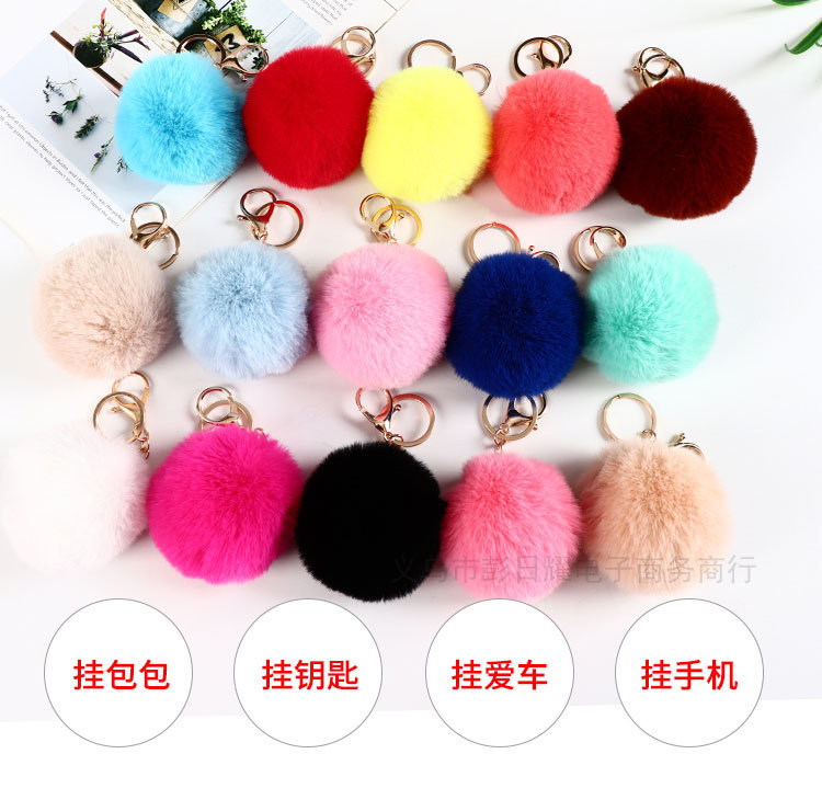 Green mink rabbit imitation rabbit fur ball pendant, artificial fur ball pendant, keychain pendant, luggage hanging decoration, accessories pic 1