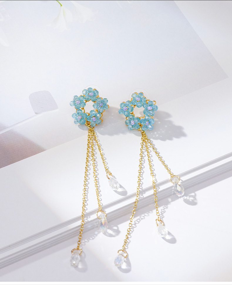 闪耀国风水晶耳环中古饰品复古高级感耳饰18K金耳环详情4