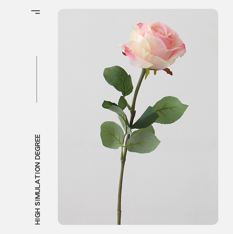 包邮仿真玫瑰单支大花头婚礼装饰假花千层玫瑰景观宠物园艺花卉详情24