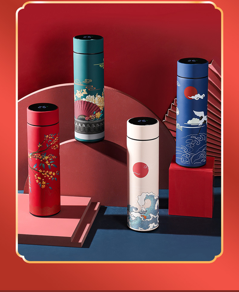 复古智能温度显示保温杯国潮商务礼品不锈钢水杯详情6