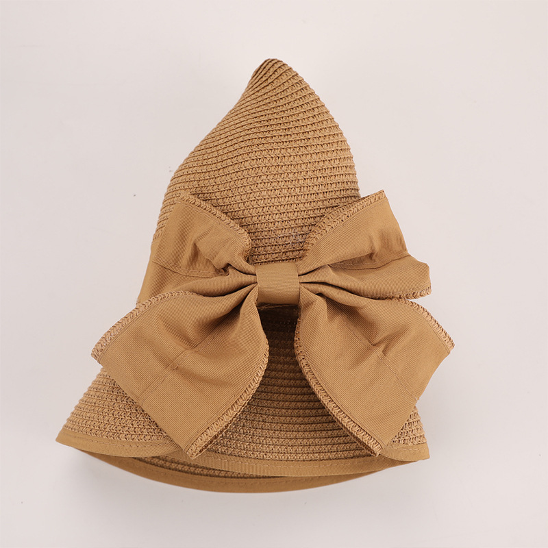 Sun hat, summer seaside vacation, summer beach sun protection, bow sun hat, straw hat, foldable fisherman hat pic 4