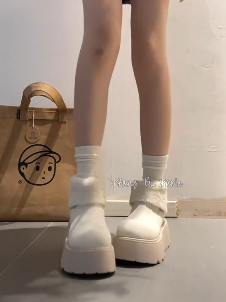 时尚百搭大棉靴女2025冬季厚底保暖加绒松糕底棉鞋增高时尚雪地靴详情17