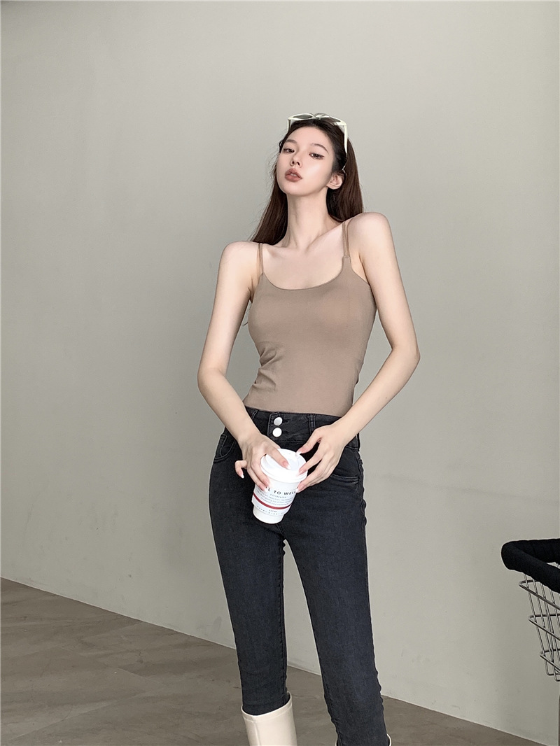 春夏无痕辣妹内搭纯欲美背吊带背心带胸垫外穿打底上衣裹胸抹胸女详情24