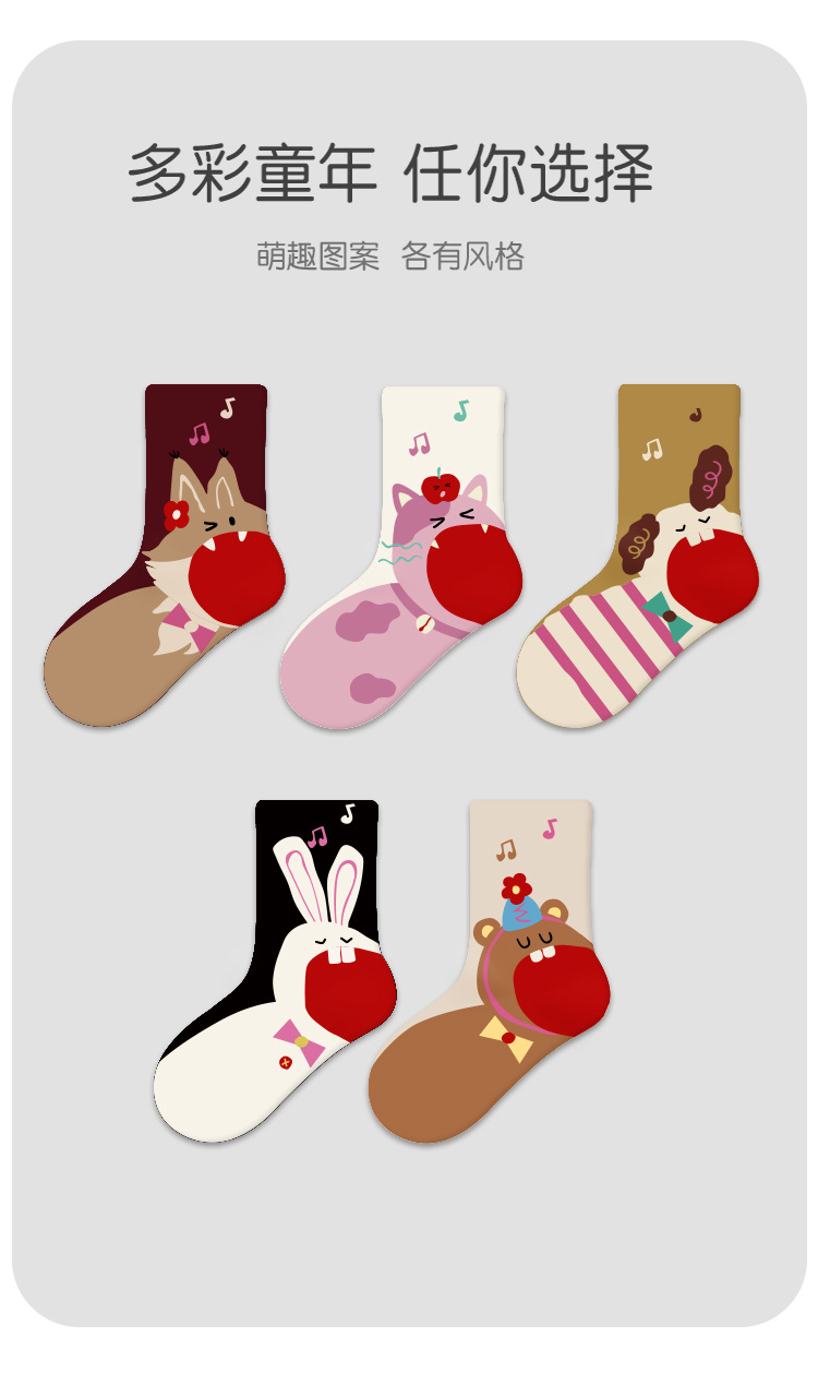 1945儿童袜批发25秋季新款薄款短袜卡通动物宝宝袜棉无骨女童袜子详情2