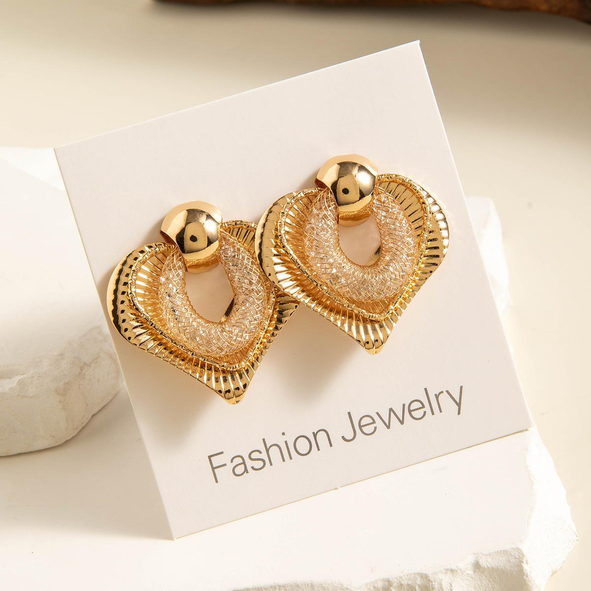 欧美跨境时尚几何设计感褶皱花朵耳环 小众镶珍珠高级感耳环耳饰详情27