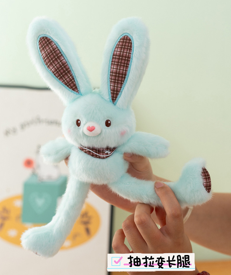 多巴胺彩色拉耳兔毛绒玩具挂件可抽拉耳朵长腿兔子包包钥匙扣公仔详情12