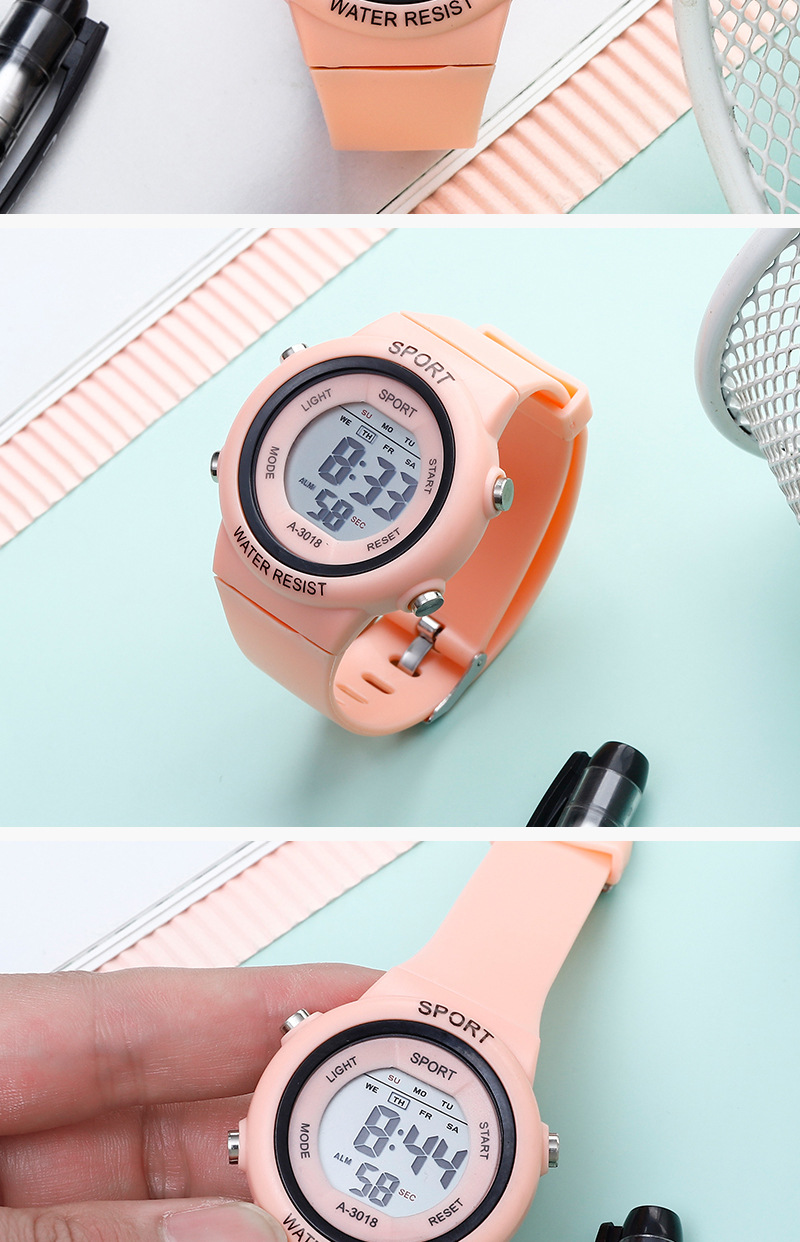 电子手表ins风男女学生党高颜值防水运动夜光数显小清新Watch配饰详情8