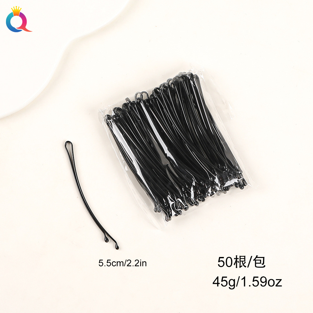 Wholesale of Qiyue Classic black straight clips, durable lacquered hair clips, braided hair clips, broken hair bangs clips and side clips pic 63